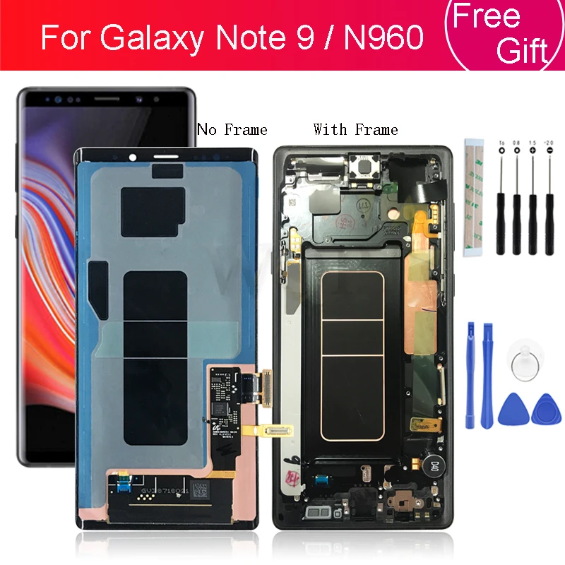 

ЖК-дисплей для Samsung Galaxy Note 9, сенсорный экран, дигитайзер в сборе, для Samsung note 9, n960, N960F, N960D, N960DS, ЖК-дисплей с рамкой