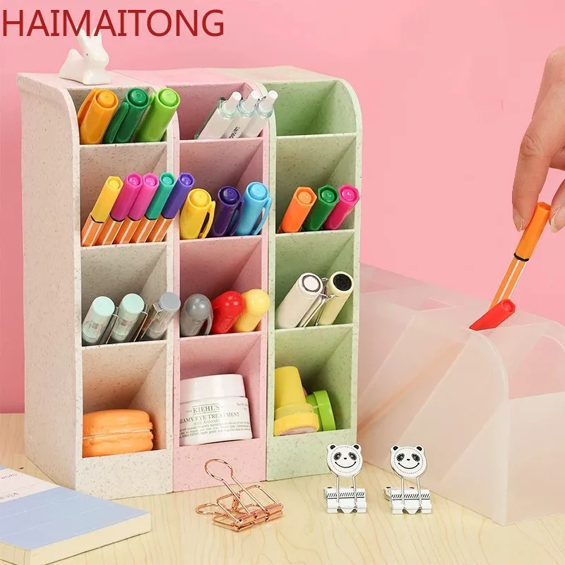 

Sharkbang Kawaii Large Capacity Desk Pen Holder Pencil Makeup Storage Box Desktop Organizer Stand Case School Office Stationery