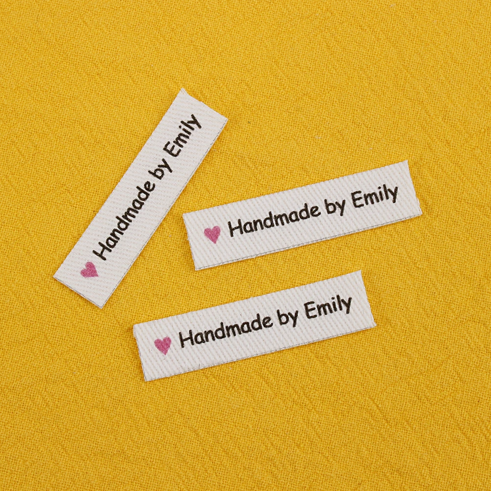 

160 Custom Clothing Labels, Iron Tags, Personalized Name, Logo or Text, Name, 100% Cotton, Washable, Business, Fabric (TB5414)
