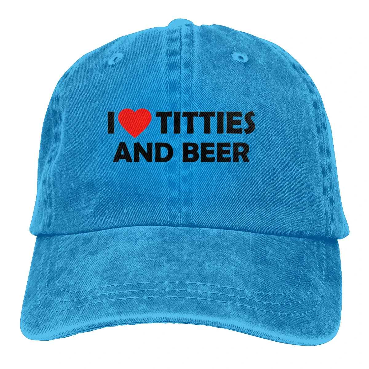 

Titties Beer That's Why I'm Here T mans womans Retro Washed Cowboy hat Vintage