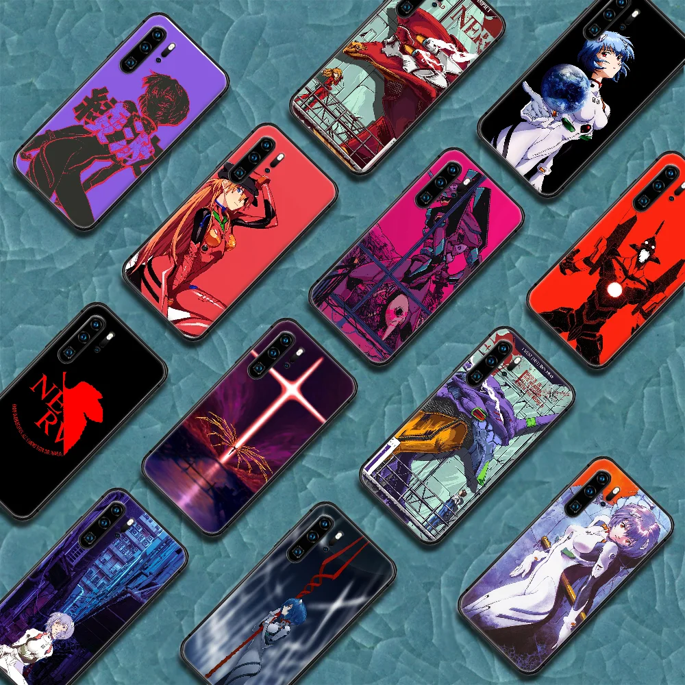 

EVA EVANGELION Anime Phone Case For Huawei P Mate 10 20 30 40 Pro Lite Smart 2019 2021 black Funda Silicone Prime Pretty Etui