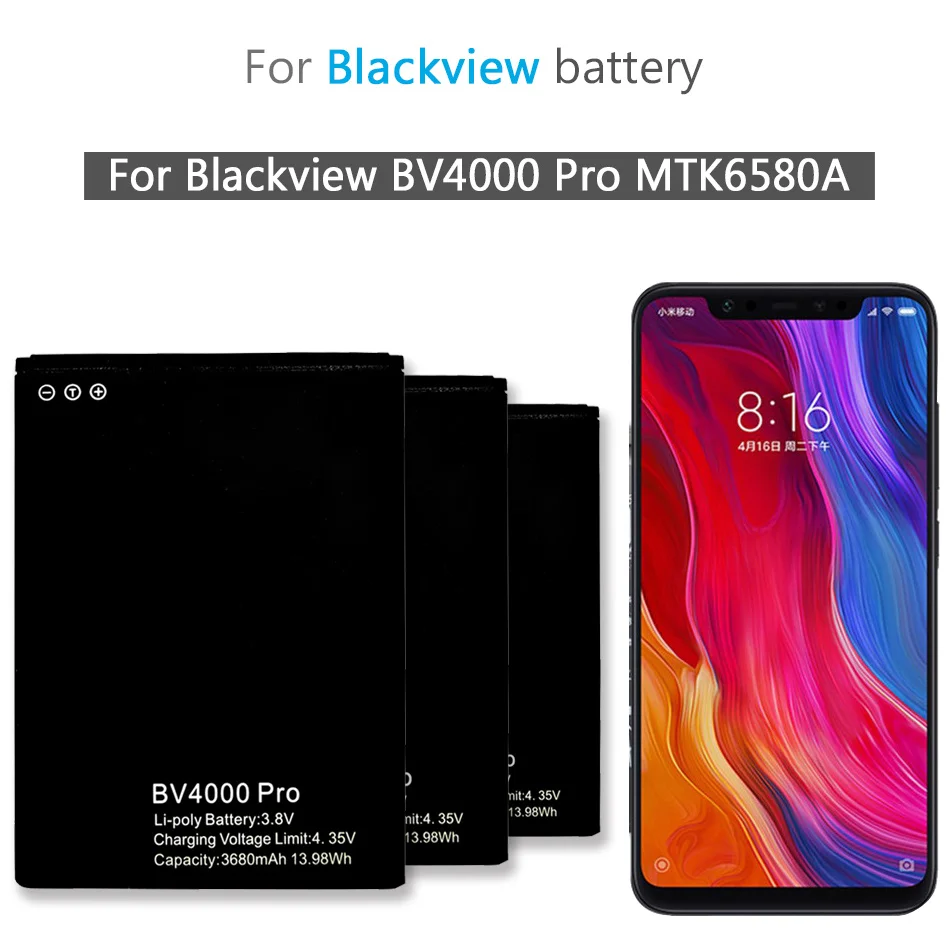 

Аккумулятор 3680 мАч для Blackview BV 4000 BV4000 Pro BV4000Pro MTK6580A мобильный телефон