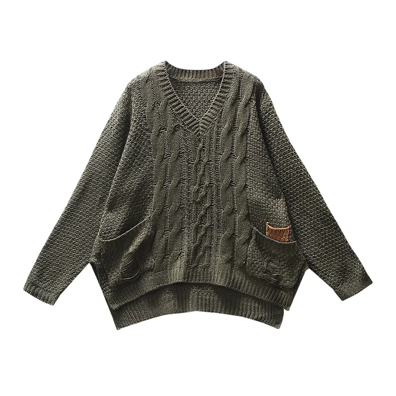 Женский свитер осень зима Ретро свободные вязаные пуловеры 2019 новые женские топы