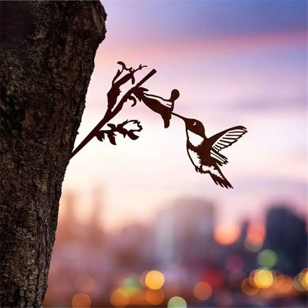 Металлические садовые статуи животных украшение для птиц садовое искусство на