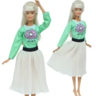 Платье для куклы ручной работы, наряды из цветов маргариток, плиссированная юбка, блузка с длинным рукавом, Одежда для куклы Барби, аксессуары для кукол 12 дюймов, детские игрушки для девочек