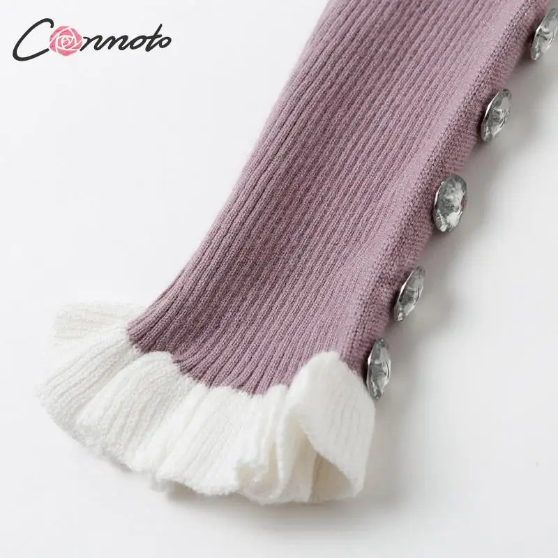 Conmoto Ruffle Harajuku 2019 Winter Sweater Women Knitted Turtle White Slim Kroean Ladies Mujer Pullover | Женская одежда