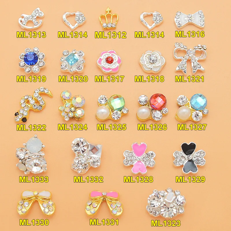 

20pcs/lot High Quality New Best Selling Crown Trojan Snake A Variety of Styles Alloy Rhinestones 3D Charm DIY Nail Supplies