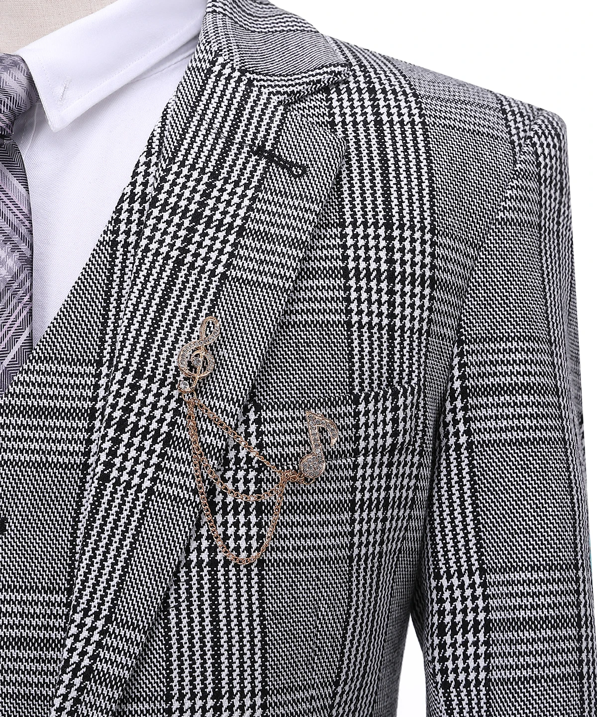 Мужской деловой костюм из 3 предметов приталенный пиджак с отложным воротником