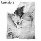 Upetstory одеяло для дивана с изображением волка, весеннее теплое одеяло, покрывало для кровати с изображением Луны и волка, мягкое покрывало из полиэстера для пикника и путешествий