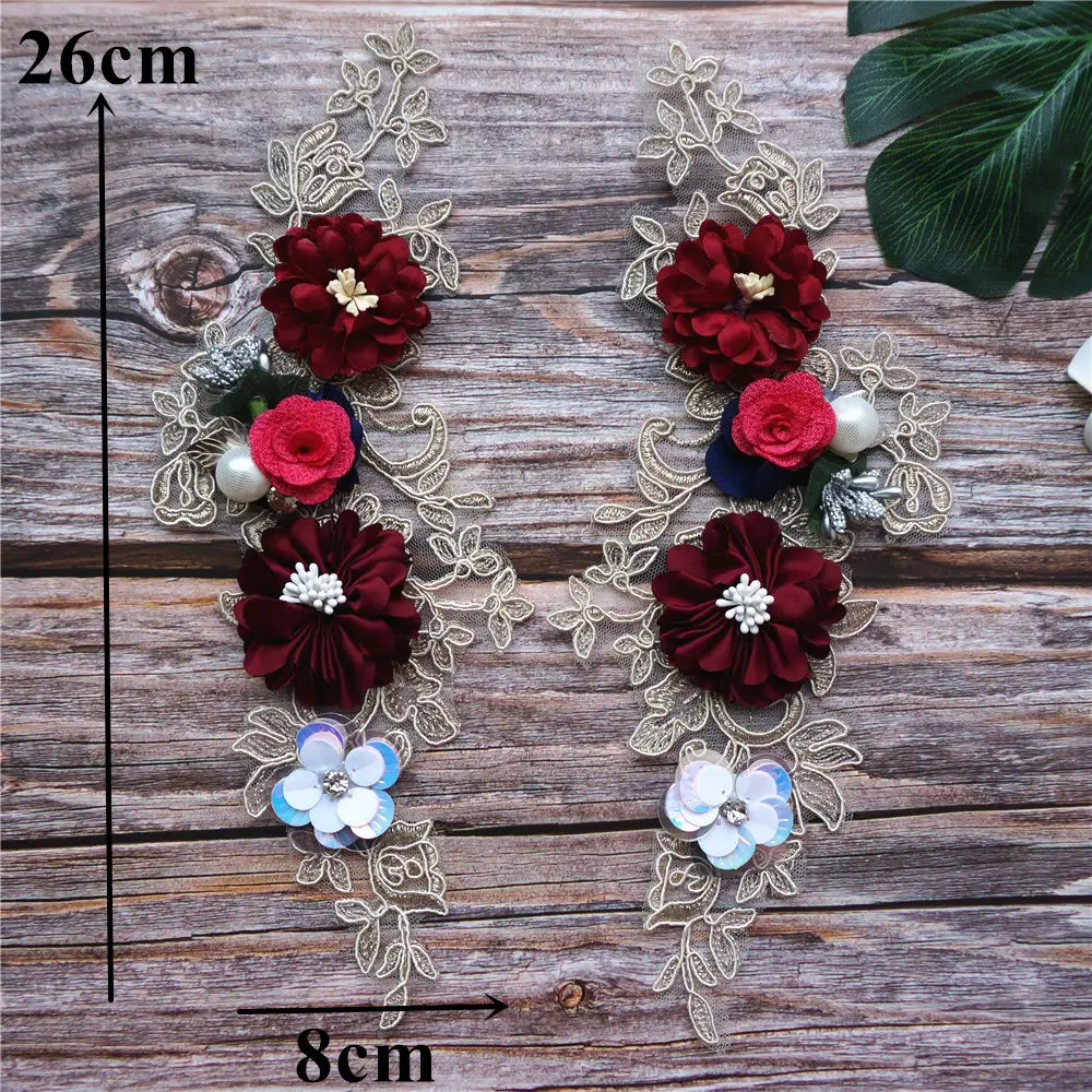 2 шт. вышитые бусины в виде роз|Заплатки| |