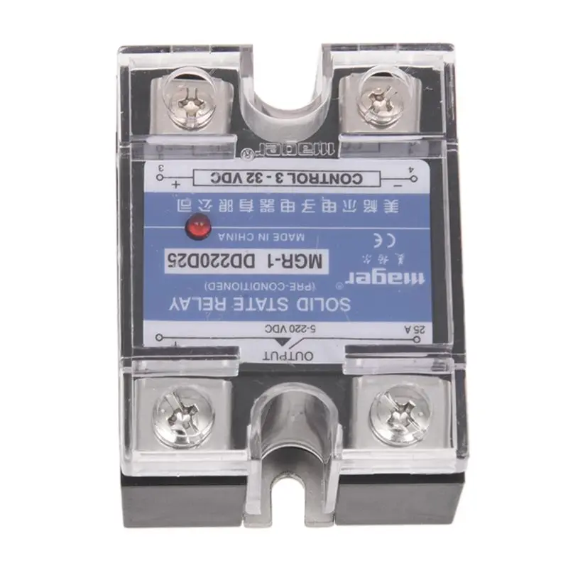 Однофазное твердотельное реле постоянного тока SSR 25A 3 32V 5 220V w прозрачная