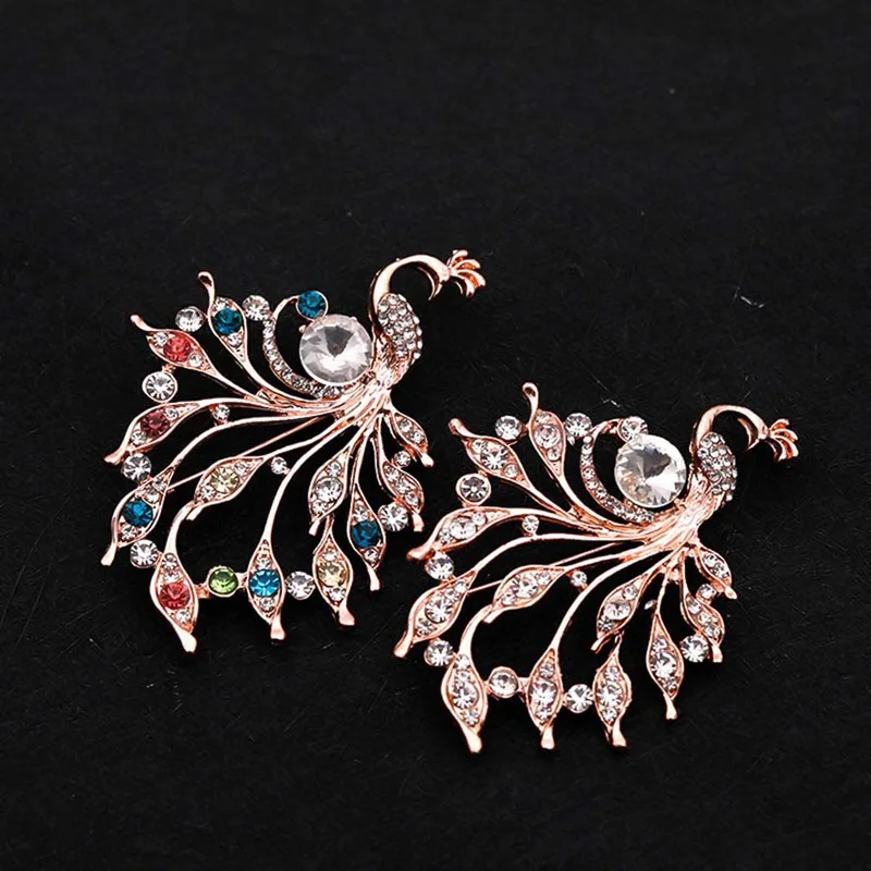 Новая модная брошь в виде павлина с кристаллами для женщин блестящие стразы