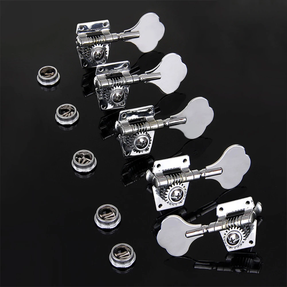 

Electric bass string Chrome Tuning PEG Bass 4cloverleaf 4 Pieces Vintage OPEN Bass Tuner Head Knob Chromium