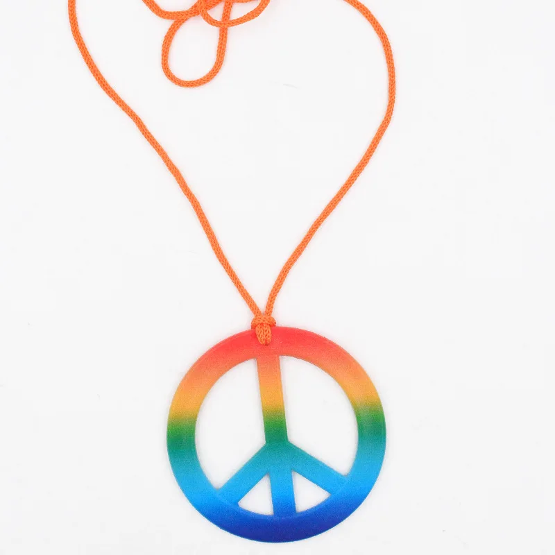 Beach party cosplay Hippie Headband Peace Sign Earring Peace Necklace Fancy Cosplay Costume Party Props Hippy Accessories