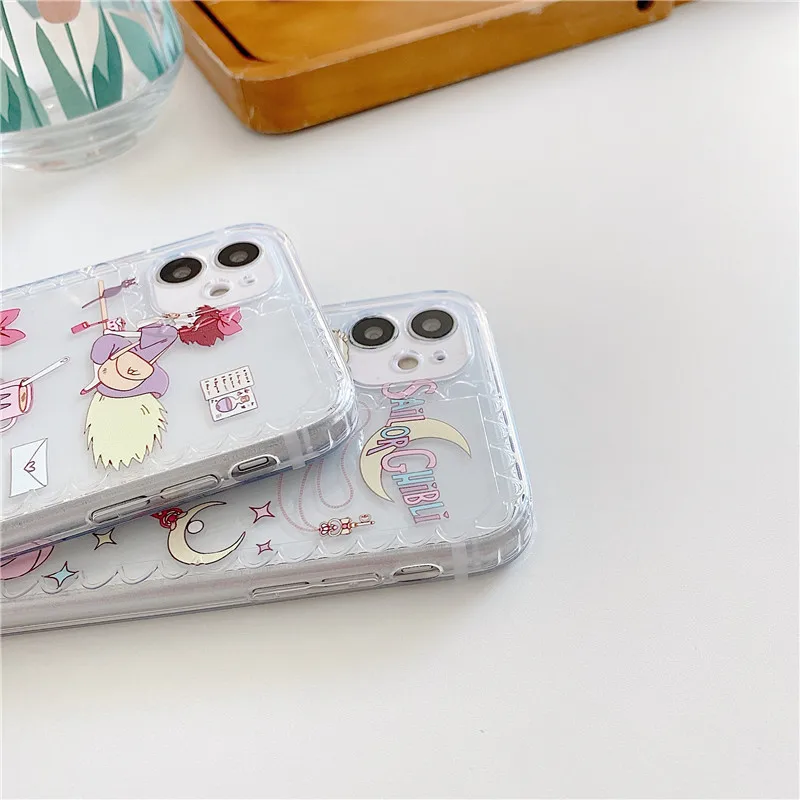 

Cartoon Sailor Moon Phone Case For iPhone 11 Pro Max SE 2020 7 8 Plus X XS XR Max Clear Soft Silicone Back Cover Coque