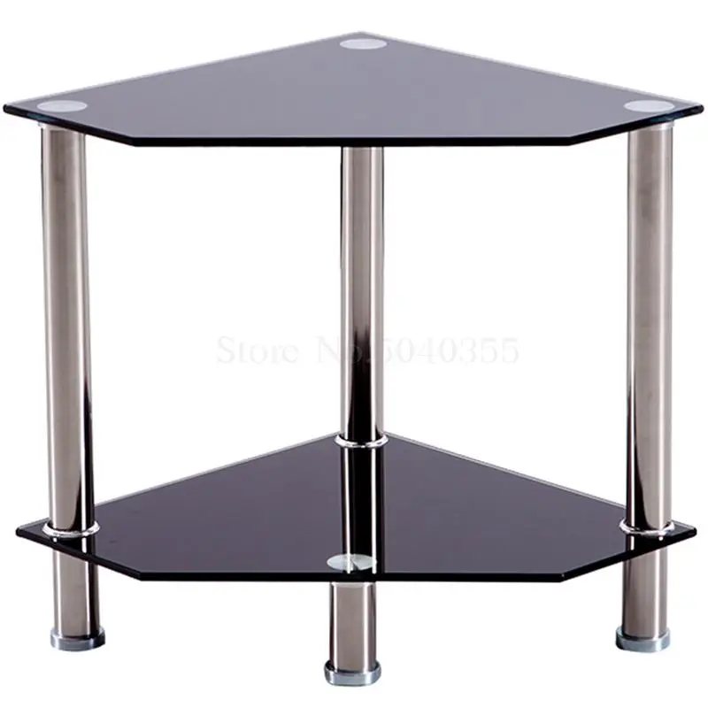  Corner table small coffee tempered glass modern minimalist sofa side living room corner several triangle cabinet |