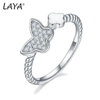 laya silver butterfly ring for women 925 sterling silver fashion high quality zirconium fine jewelry handmade enamel 2022 trend