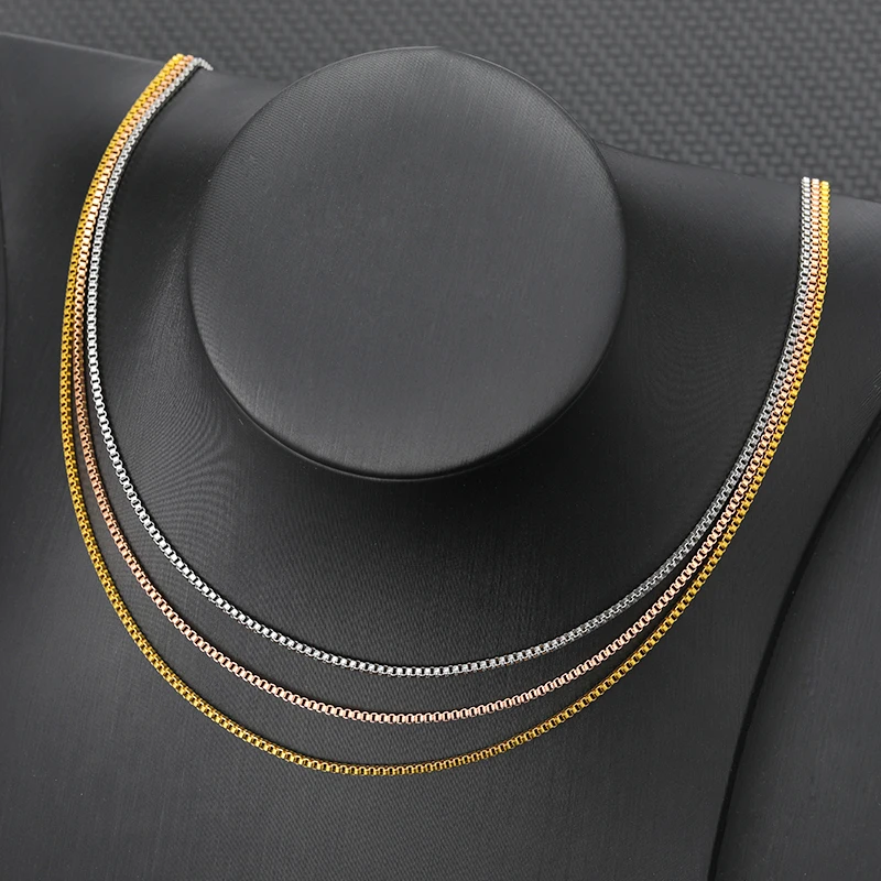 Ожерелье с квадратной цепочкой из нержавеющей стали ювелирное изделие для