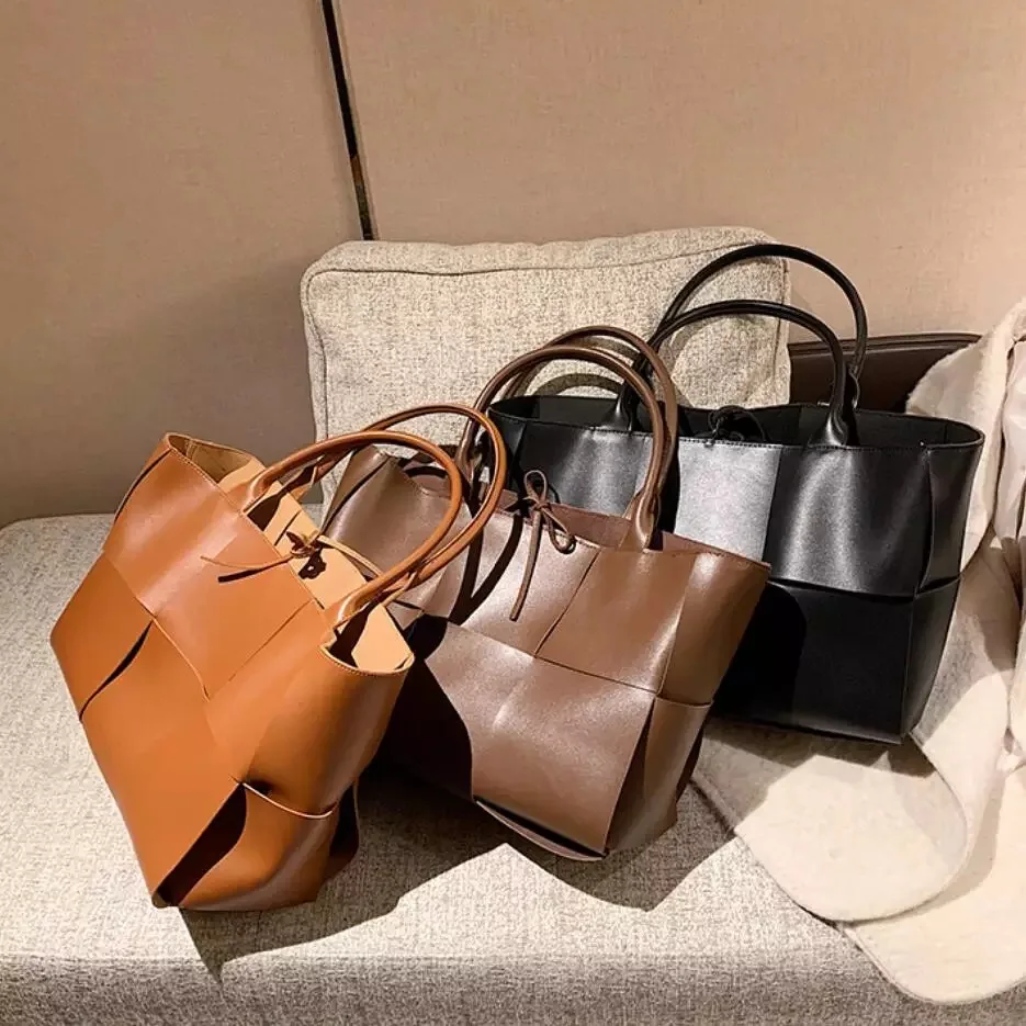 

2021New Luxury Brand Large Weave Tote bag Fashion High-quality PU Leather Women's Designer Handbag High capacity Shoulder Bags