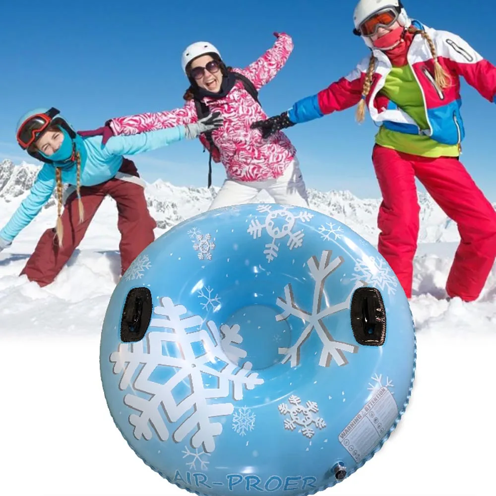 

Snow Toy Floated Skiing Board Ski Circle With Handle Inflatable Durable Outdoor Children Adult Snow Tube Skiing Equipments