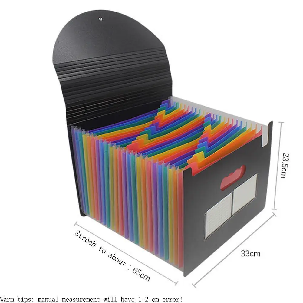 

1 Pcs Transparent Rainbow Organ Bag 24 Layer With Cover Organ Clip Multifunction Portable Multi-layer Storage Clip Retractable
