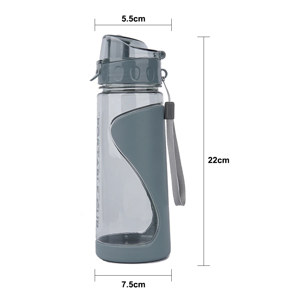 

600ml Plastic Sports Water Bottle Cup Creative Portable Leak-proof Student Kids Bottle for WaterOutdoor Sport Camping Space Cup