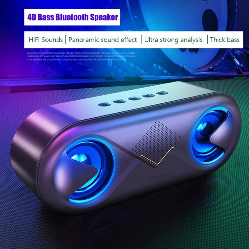 Портативная беспроводная Bluetooth Колонка со светодиодной стрелой уличная басовая