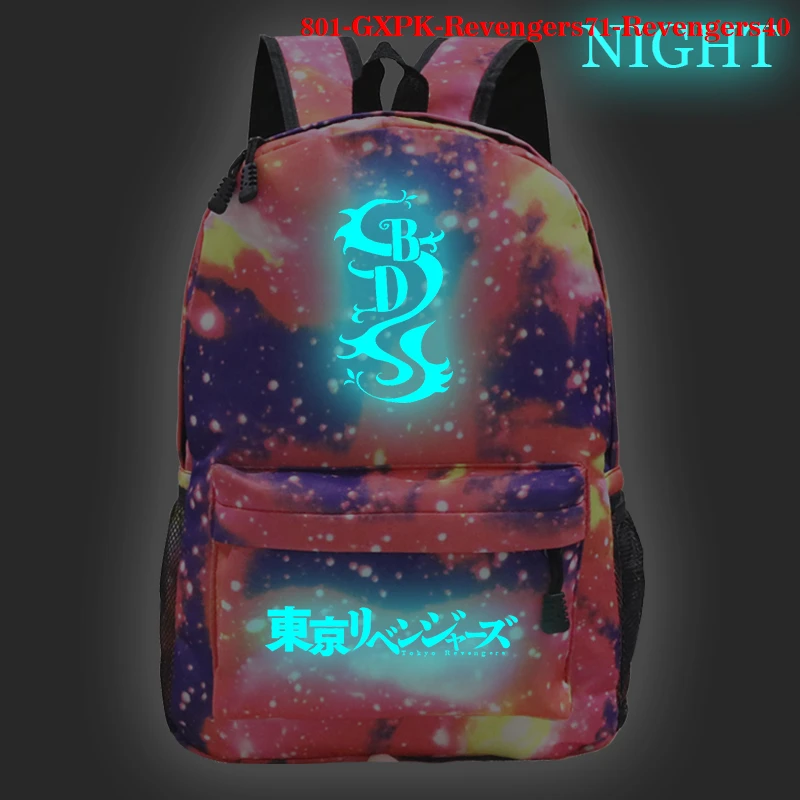 

Luminous Schoolbag Backpacks Satchel Girls Cartoon Tokyo Revengers Kids Satchel Children School Bags Knapsack Mochila Escolar
