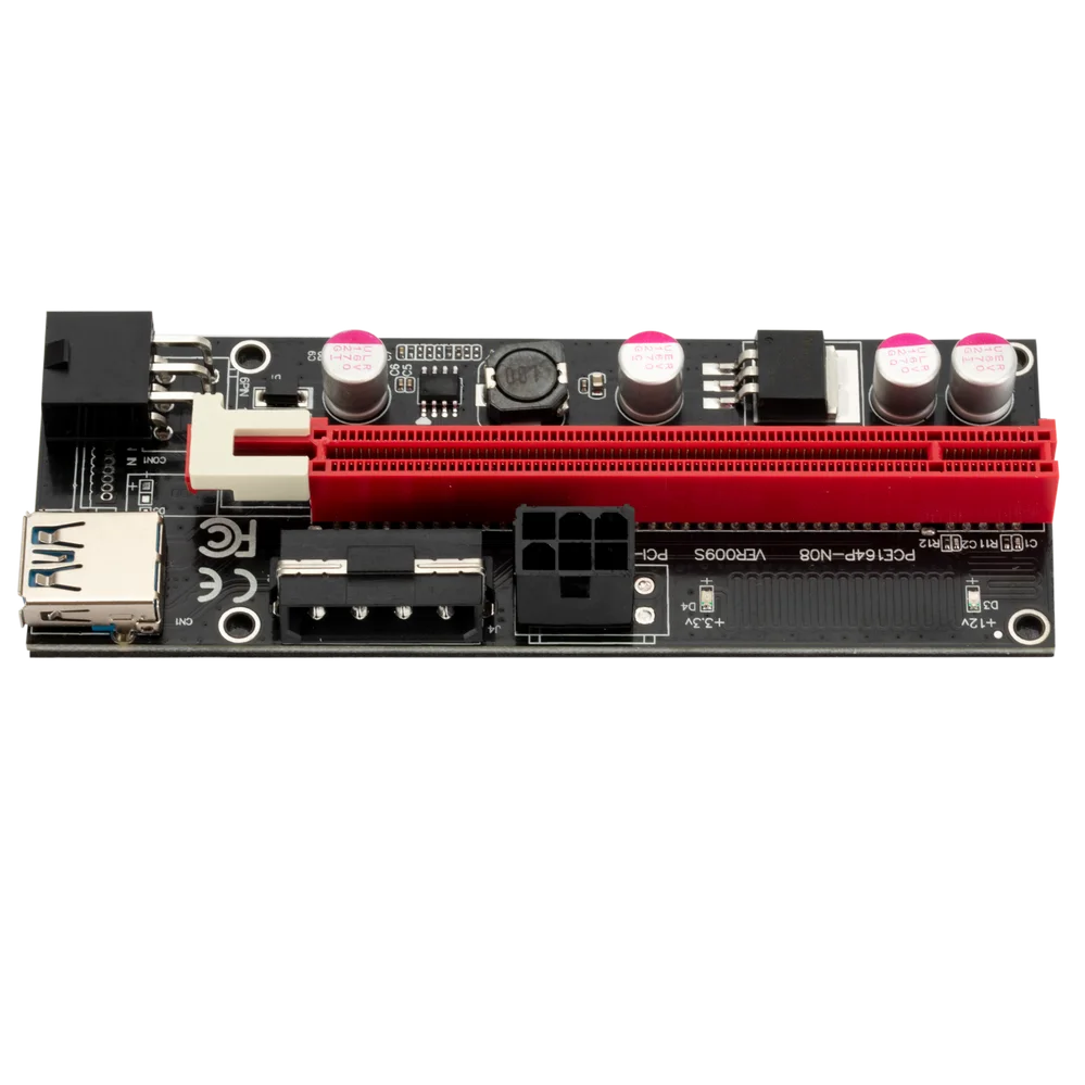 PzzPss 10 шт. VER009 USB 3.0 PCI-E Райзер VER009S Экспресс 1X 4X 8X 16X адаптер Pcie карта SATA 15 PIn на 6 Pin