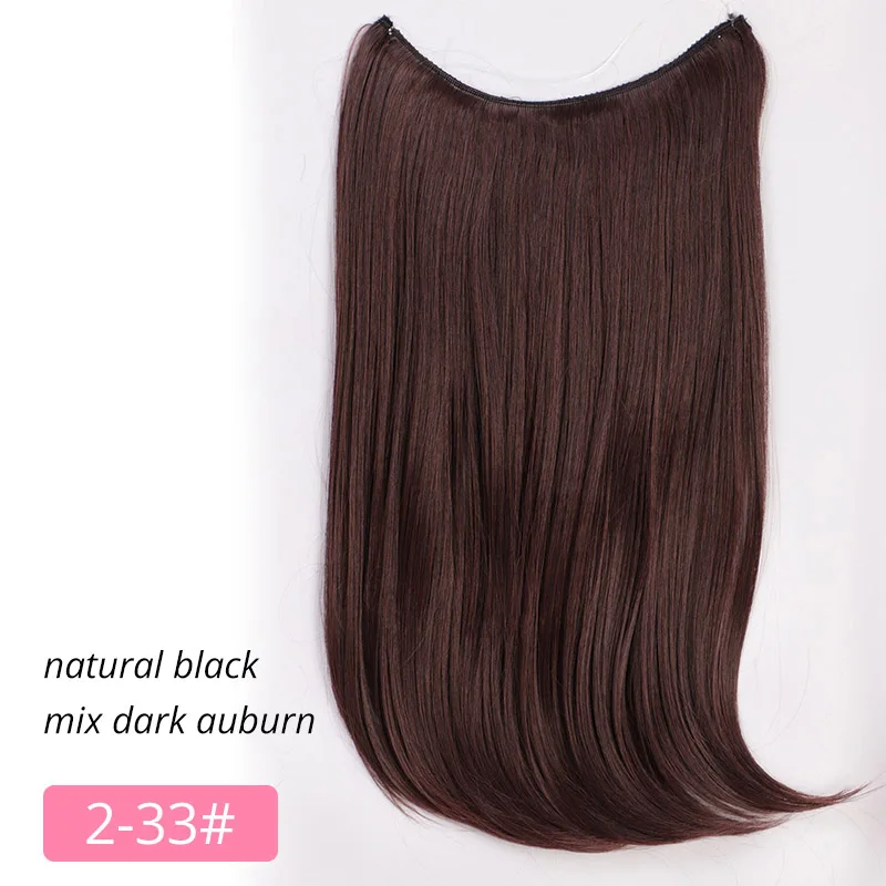 Doris beauty, 20 дюймов, невидимая проволока, без зажима, одна штука, Halo, волосы для наращивания, секретная Рыбная линия, шиньоны, волнистые, синтетические для женщин - Цвет: 2-33
