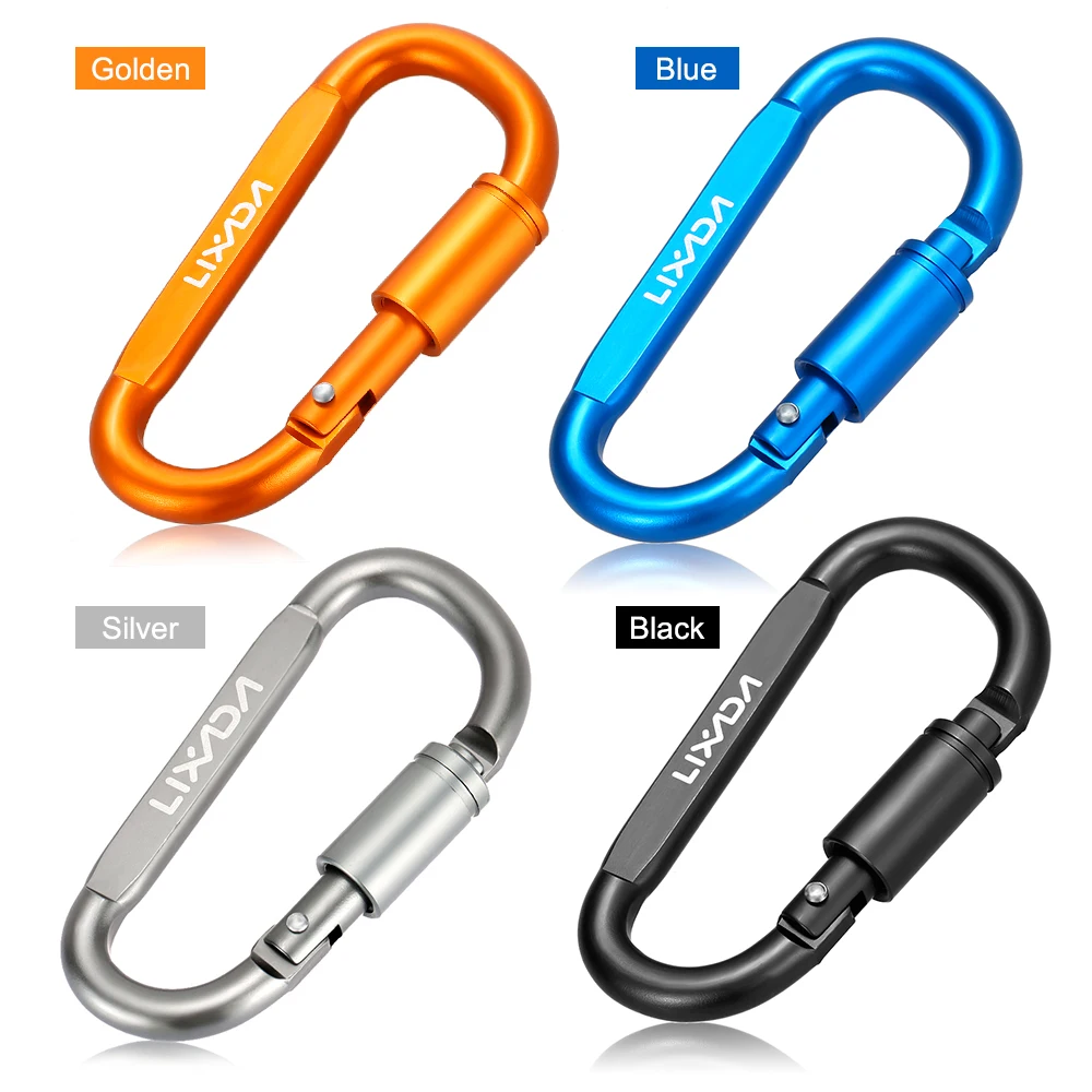 

Lixada Outdoor Camping 9 Pack Aluminum Alloy D-ring Locking Carabiner Clip Set Screw Lock Hanging Hook Buckle Keychain Hiking