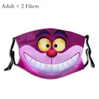 Маска для лица со смайликом Чеширский кот Алиса приключения в стране чудес защита Многоразовые моющиеся маски с фильтрами Крышка для рта
