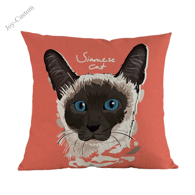 Милые животные котенок кошка сиамский персидский Мейн-кун короткошерстный бязь