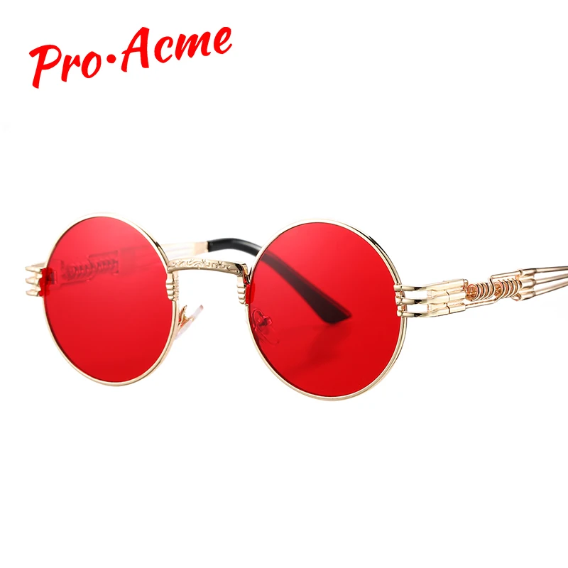Солнцезащитные Очки Pro Acme в стиле панк женские винтажные круглые красные