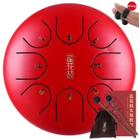 6 inch steel tongue key empty drum percussion instruments mini 8 tone hand pan hangpan drum with drum mallets carry bag