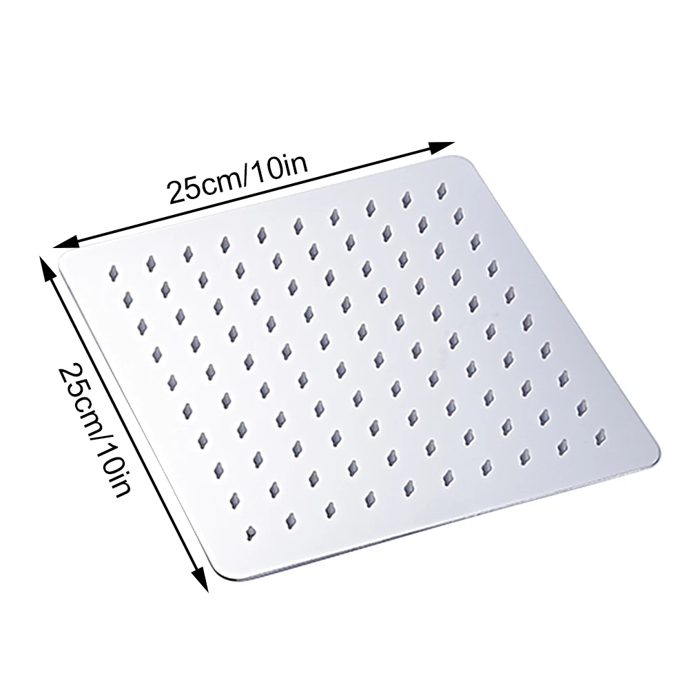 Square 25cm EVERSO " 6" " 10" 1" Душевая насадка для ванной, насадка для душа высокого давления, ручная Душевая насадка, набор Chuveiro Do Banheiro - Цвет: Square 25cm