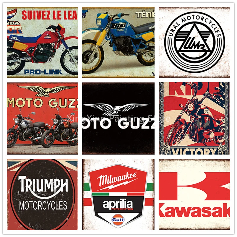 Винтажные металлические знаки марки мотоцикла автомобиля Жестяная Табличка с