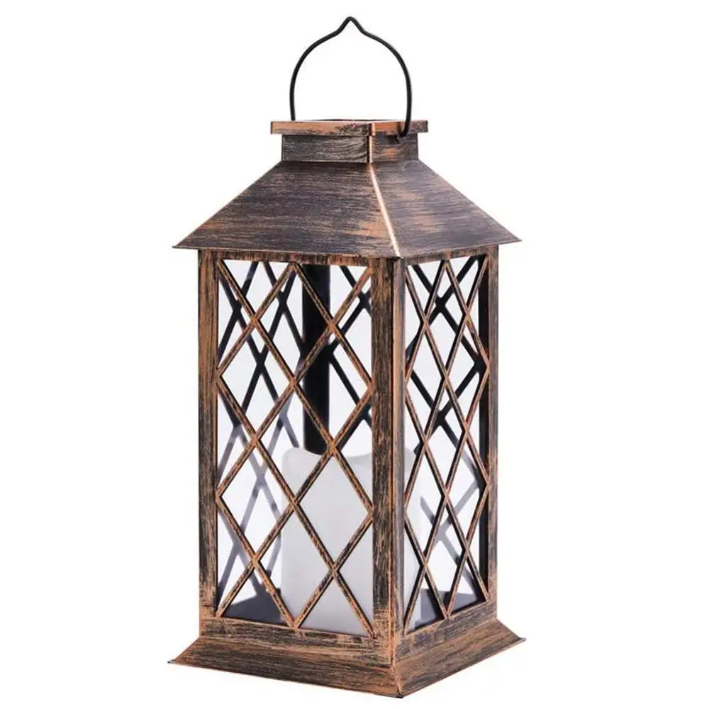 

Outdoor Retro LED Hanging Lamp Smooth Appearance Superb Craftsmanship Garden Solar Candle Lantern Yard Decorative Light