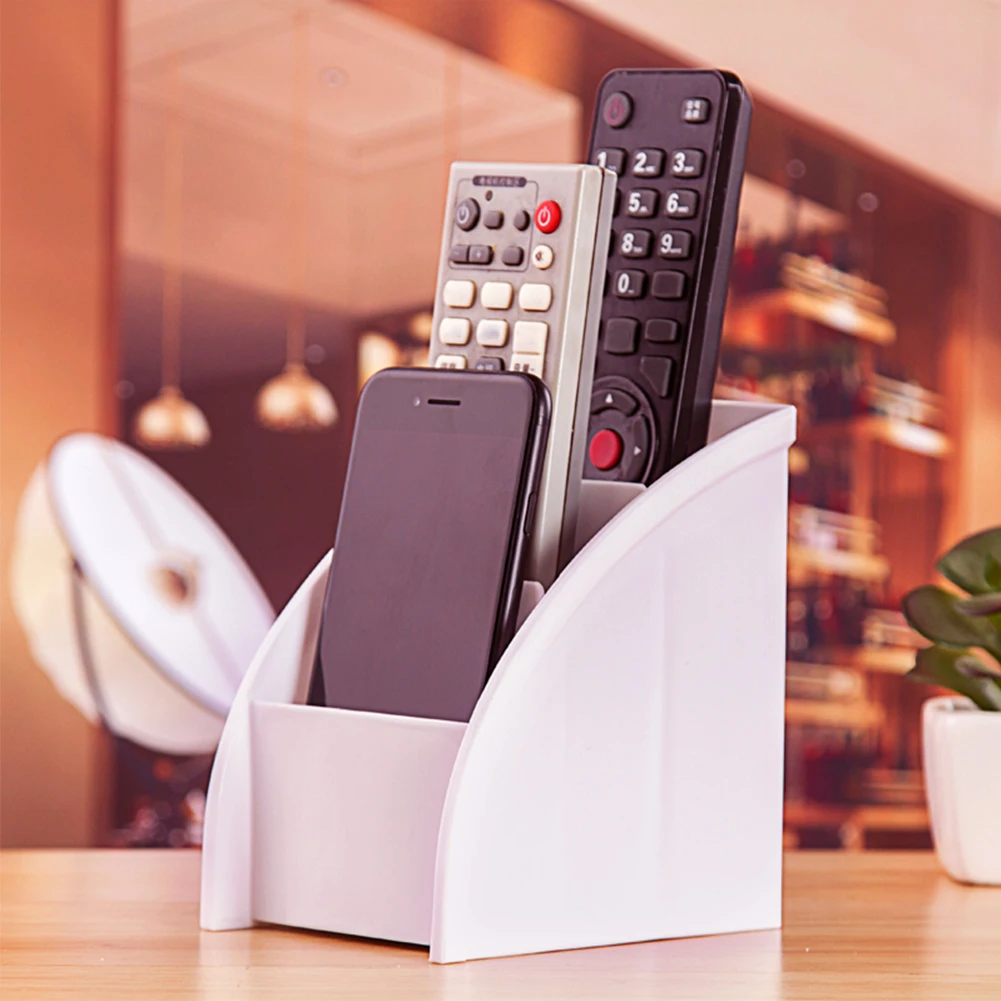 

3 Grid Remote Control Box Tabletop Desktop Storage Organizer Case Stand Holder Home Office Stationery Phone Storage Organizer