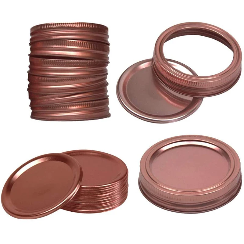 

Ordinary Mason Jar Lids and Straps, Tin Plate Split Regular Mouth Mason Jar Lid for Regular Mouth Jars(70 mm) 24Pcs