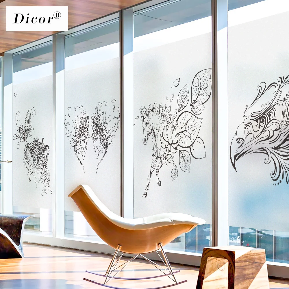 Художественная брендовая оконная пленка DICOR однотонная для набросков животных