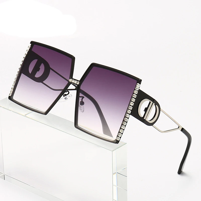 

Oversized Brand Designer Sunglasses Women Men Vintage Square Sun Glasses Rhinestone Luxury Shades Retro Eyeglasses Gafas De Sol