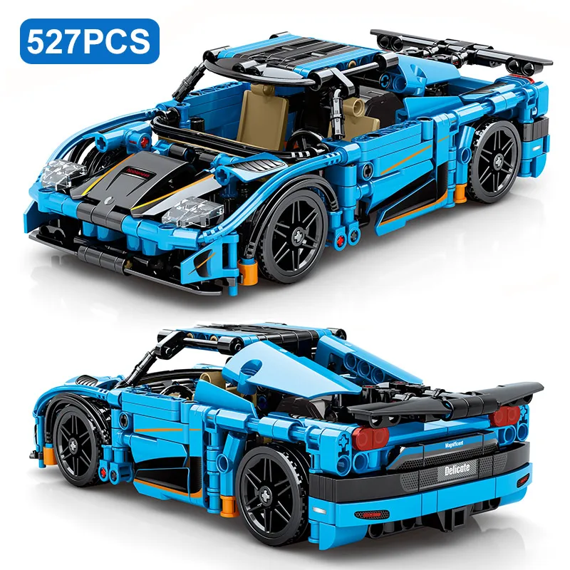 

New MOC High-Tech Series Pull Back Super Racing Racer Car Model Building Blocks Bricks Educational Toys For Boys Gifts