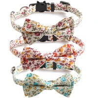 bow tie cat collar breakaway with bell flower cat collar cute charm adjustable safety kitty kitten collars6 8 10 8