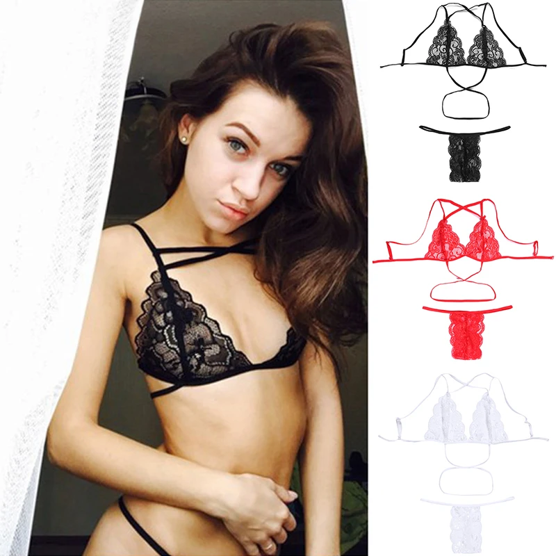 Sexy Transparent Lace Bra And Panty Set Women Seamless Embroidery Lingerie Breathable Wireless Underwear Ladies | Женская одежда