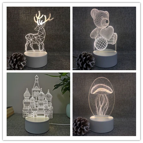 Романтическая 3D лампа в форме сердца воздушный шар акриловый светодиодный