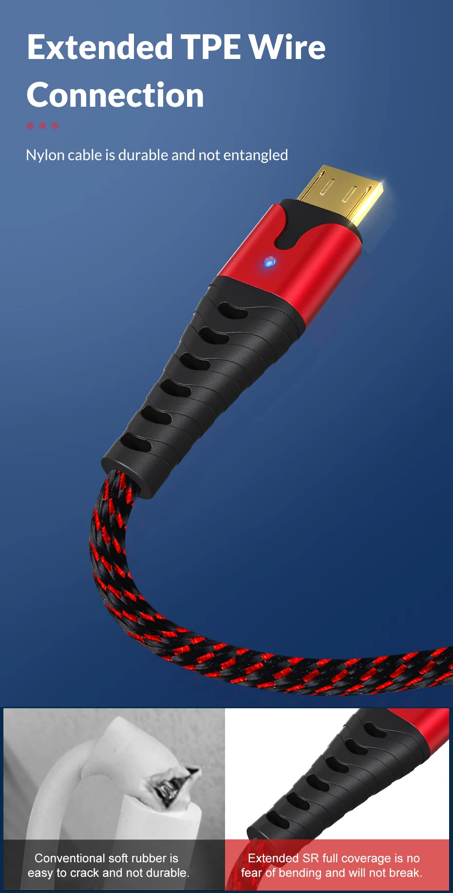 TOPK светодиодный Micro USB кабель для быстрой зарядки для Xiaomi Redmi Note 5 Pro Android кабель для передачи данных для мобильного телефона для samsung S7 Micro зарядное устройство