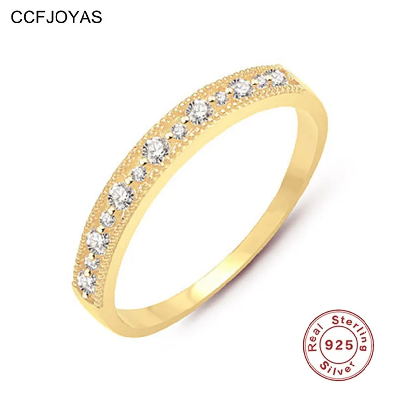 

CCFJOYAS 925 Sterling Silver Exquisite Hollow Out Retro Rings for Women Simple INS Crystal Zircon Charming Wedding Ring Gift