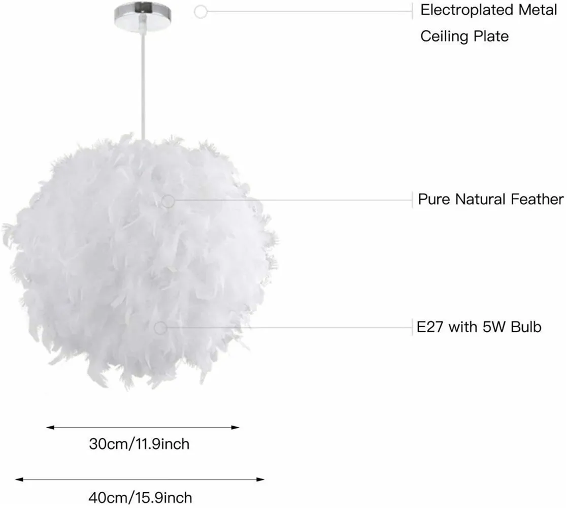 Современная Подвесная лампа с перьями E27 держатель для лампы Сказочная люстра в