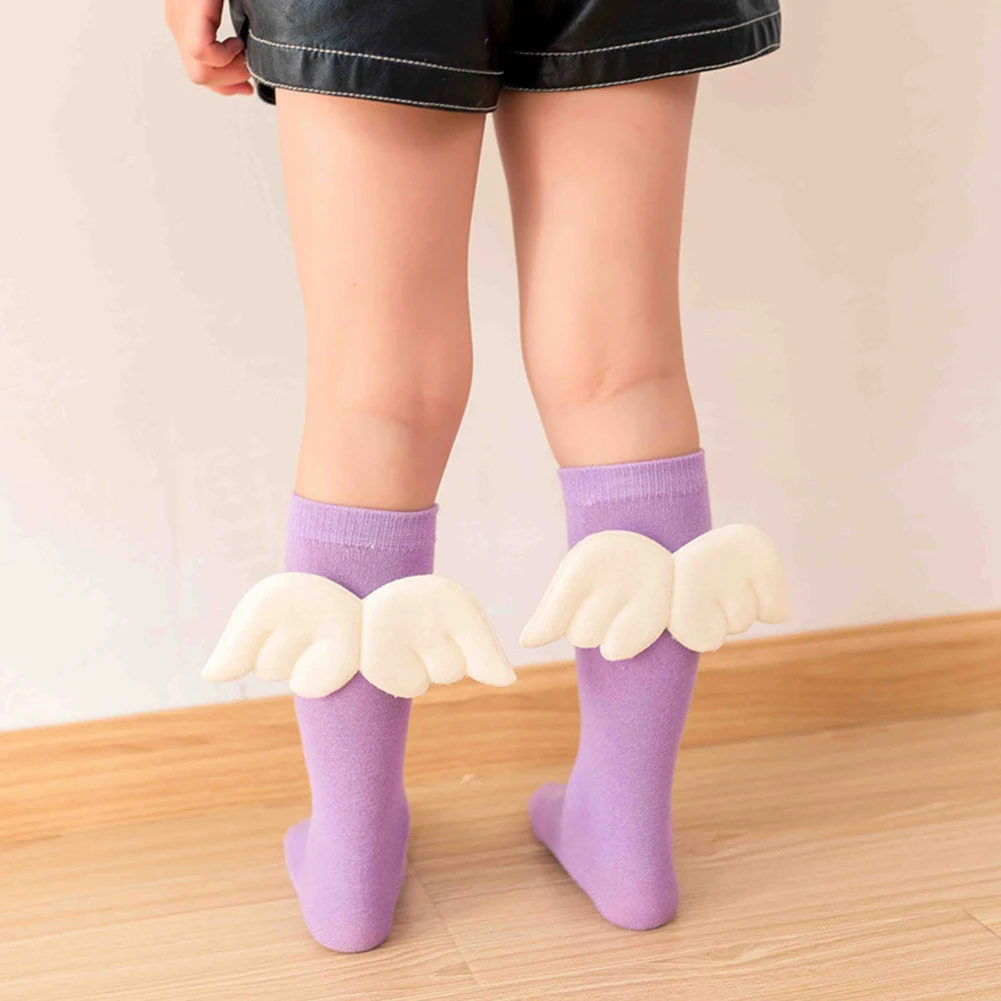 Милые эластичные гольфы карамельных цветов до колен для девочек хлопковые чулки